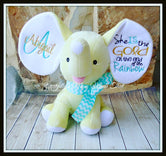 Yellow Stuffed Dumbo Elephant -She is the Gold at the end of the Rainbow