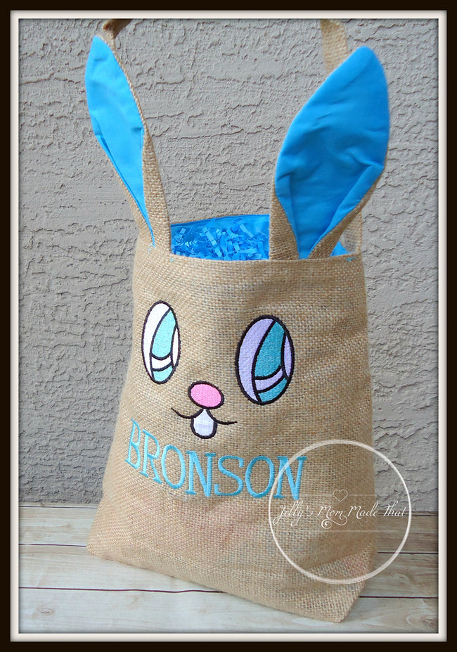 Blue Bunny Ear Easter Basket