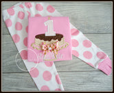 Pancake Pajamas - White/Pink/Gold