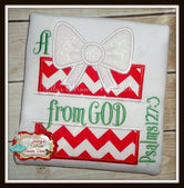 A Gift From God Split Present Shirt - Red & Green