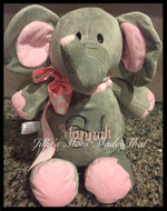 Grey Elephant w/ Pink Ears & Feet Stuffed Animal