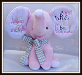Pink Stuffed Dumbo Elephant - ...and She Will be Loved