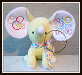 Yellow Stuffed Dumbo Elephant - You Are My Sunshine