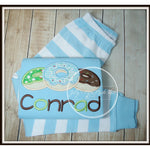 Boys Donut Trio on Blue Pajamas
