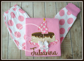 Pancake Pajamas - Pink Polka Dot/White/Brown