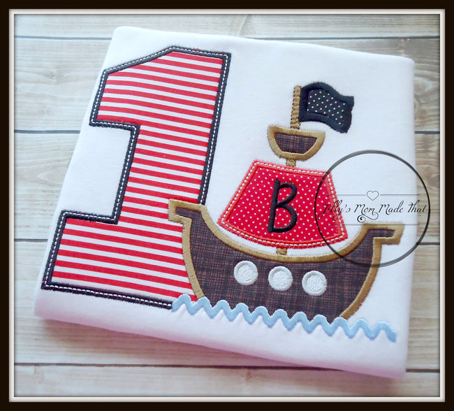 Pirate Ship Birthday Shirt