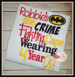 Crime Fighting Birthday Boy Shirt - Red & Black