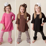 Cotton Knit Ruffle Pants
