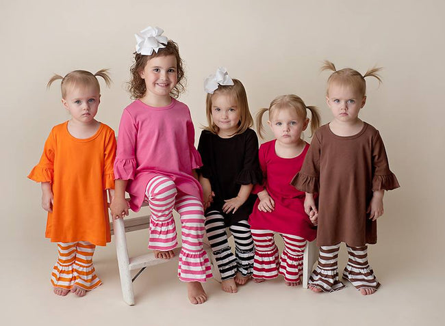 Cotton Knit Ruffle Pants