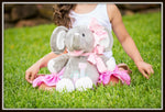 Grey Elephant w/ White Ears & Feet Stuffed Animal