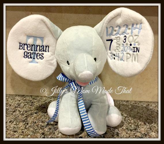 Blue Dumbo Elephant -Light Blue/Navy Blue/Silver