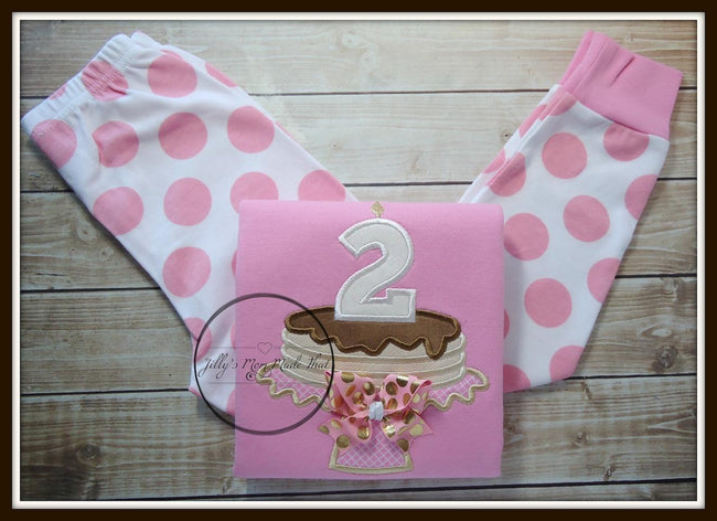 Pancake Pajamas - White/Pink/Gold