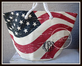 United States Flag Print Tote Bag