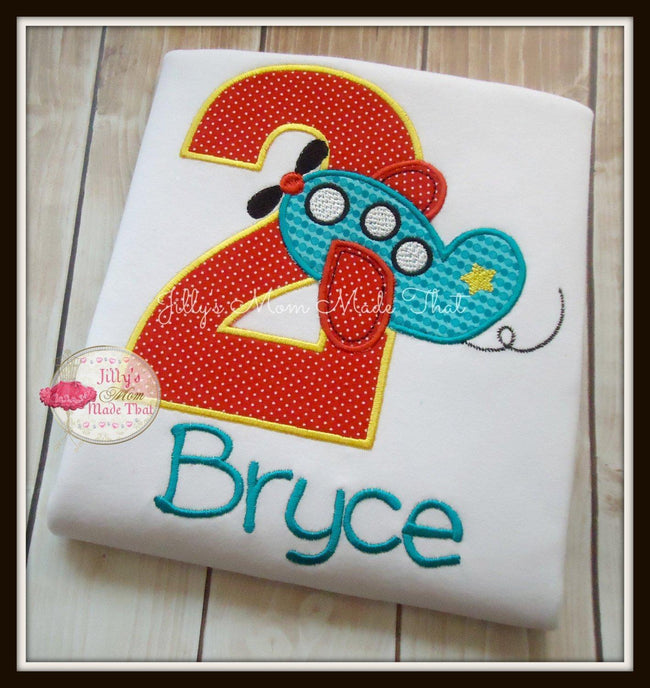 Lil' Blue Airplane Birthday Shirt