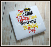 Crime Fighting Birthday Boy Shirt - Red & Black
