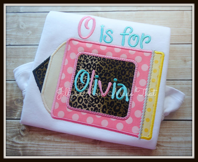 Back To School Pink Pencil Shirt - Initial & Name