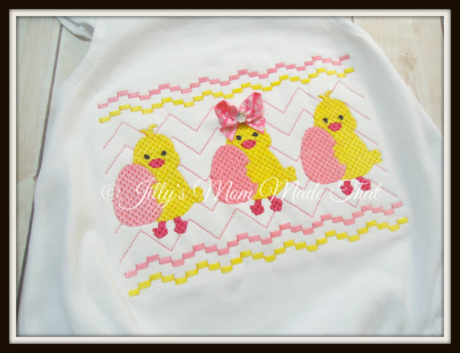 Faux Smocked Easter Chicks Shirt