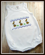 Faux Smocked Chocolate Bunnies Shirt