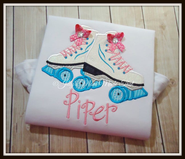 Roller Skates Shirt - Pink/Turquoise