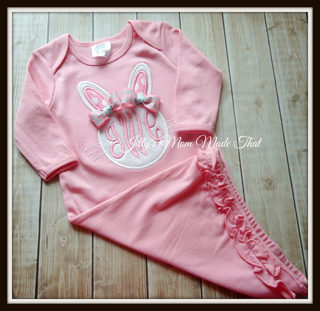 Coming Home Outfit - Girl Bunny Monogram