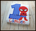 Boy in Spider Costume Birthday Shirt