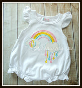 Rainbow Monogram Bubble Romper