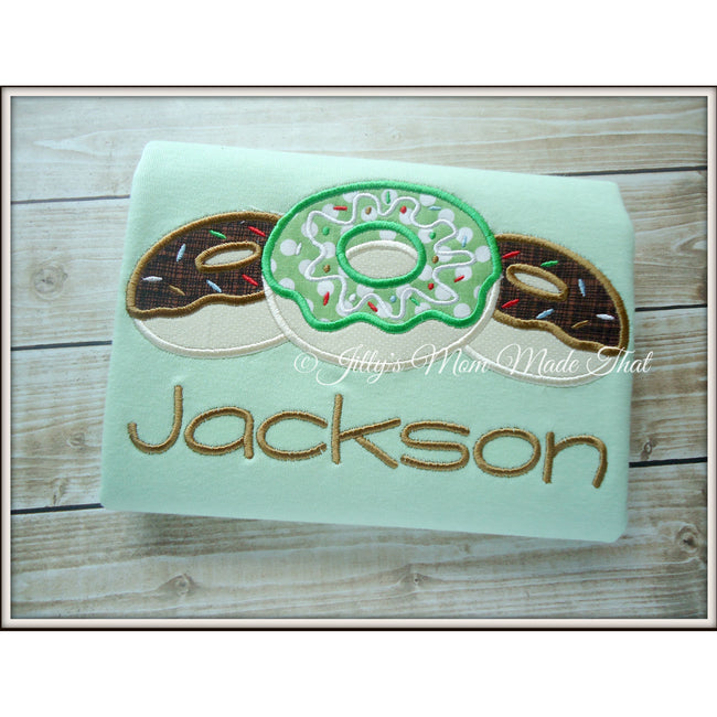 Boys Donut Trio on Green Pajamas
