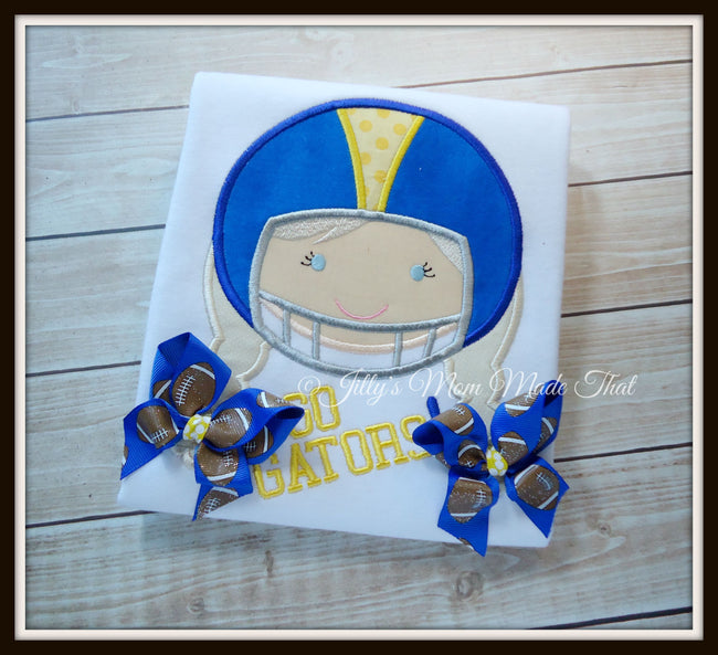 Football Girl Shirt - Blue Helmet