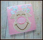 Grinning Girl Reindeer Shirt