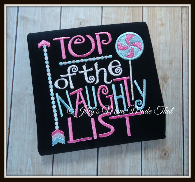 Top of the Naughty List Shirt - Pink & Blue