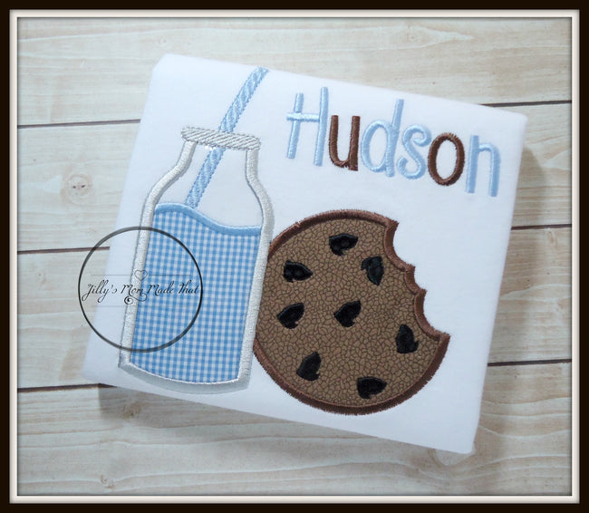 Milk Loves Cookies Light Blue & White Shirt