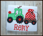 Green Reindeer Tractor with Santa's Sack Shirt