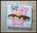 Pig and Pancake Shirt - Teal/Pink