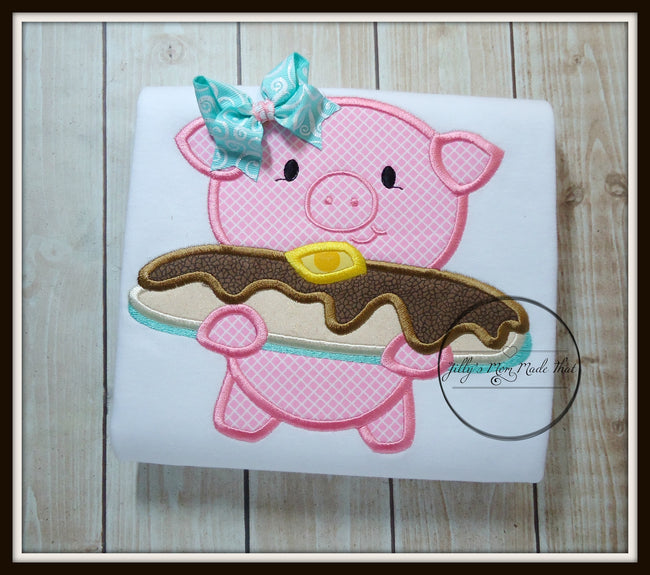 Pig and Pancake Shirt - Teal/Pink