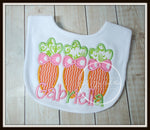 Carrot Trio Bib or Burp Cloth