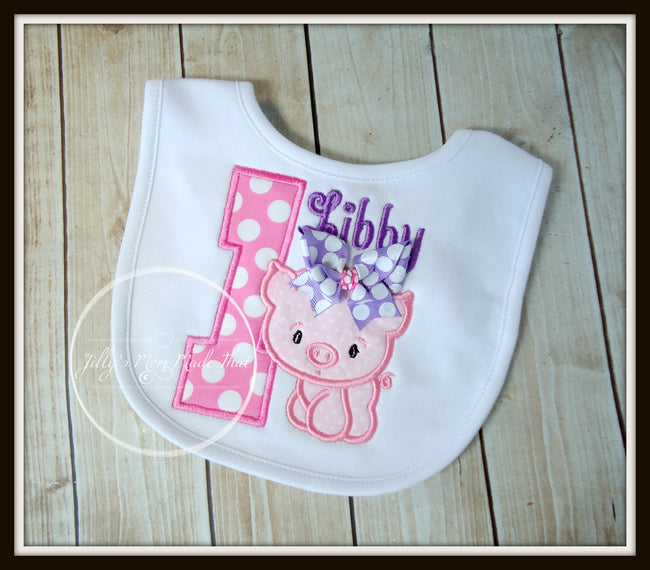 Pig Birthday Bib