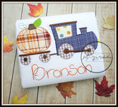 Train with Pumpkin Shirt - Bean Stitch
