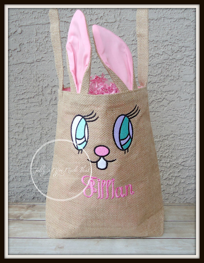 Pink Bunny Ear Easter Basket