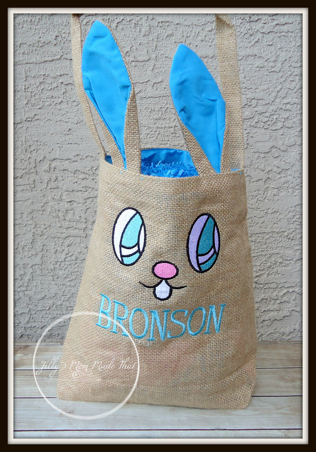 Blue Bunny Ear Easter Basket