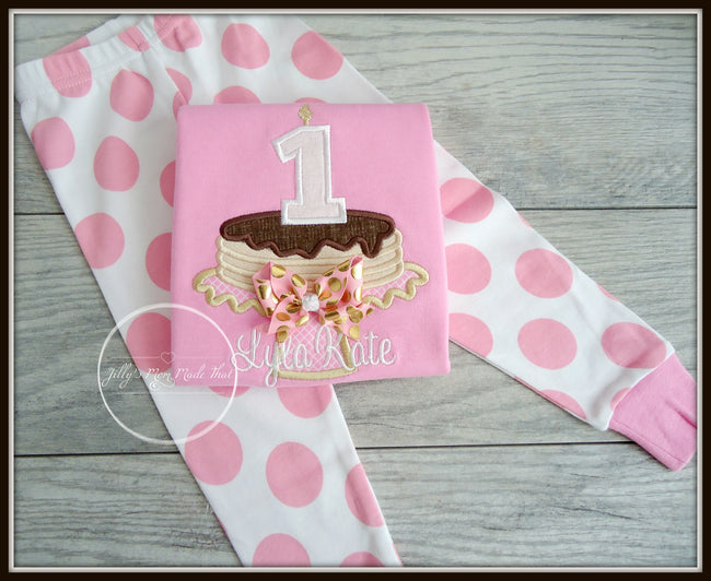 Pancake Pajamas - White/Pink/Gold