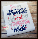 I'm My Daddy's Girl Mommy's World Shirt - Navy Blue & Pink