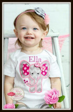 Baby Elephant Shirt - Fuchsia & Gray