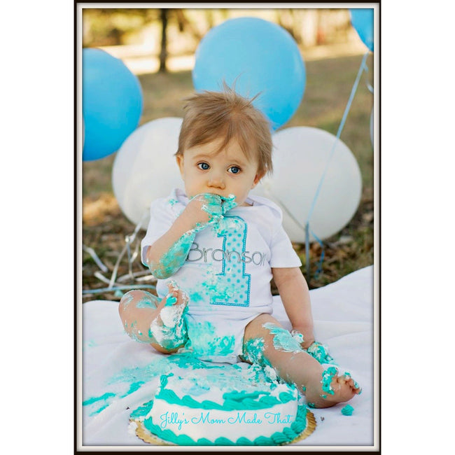 Boys Birthday Shirt - Aqua & Silver