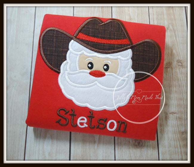 Cowboy Santa on Red Shirt