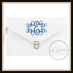 Scalloped Edge Clutch - Monogrammed