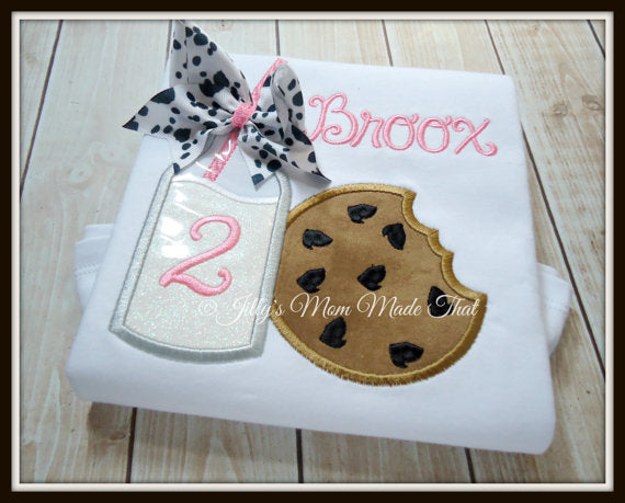 Milk & Cookies Pink with Cow Print Bow Shirt