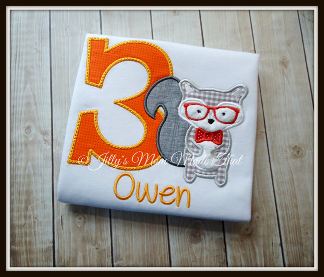 Sophisticated Birthday Squirrel Shirt - Orange