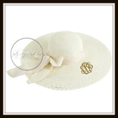 Cream Floppy Hat with Monogram