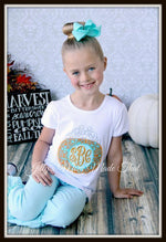 Pumpkin Princess Shirt - Aqua/Orange